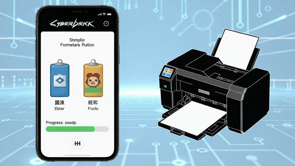 CyberBrick�̼��������棬�ֻ���Ļ��ʾ�̼��汾�ԱȺͽ��������Ա��д�ӡ��Ӳ��ʾ��ͼ������Ϊ����ɫ�Ƽ����