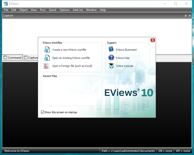 EViews 10.0中文激活版运行截图