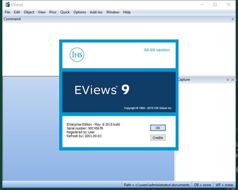 EViews 9.0中文免费版运行截图