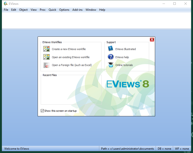EViews 8.1汉化完整版运行截图