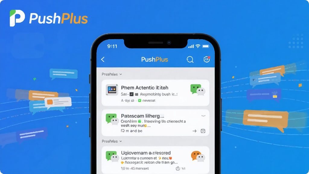 չʾPushPlus���������棬�����������ֻ���Ļ��ʾ������Ϣ��΢�ŵ�ʾ��ͼ������Ϊ�Ƽ������䣬������Ϣ����������PushPlus logo����ƽ�����ɫ�����죬�ʺ�Booguģ�����ɡ�