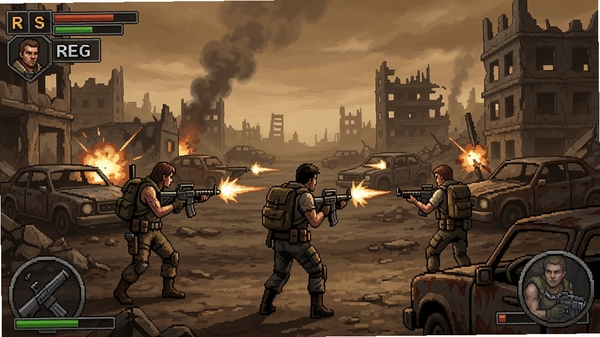 最后的战役RPG 游戏截图 末日废土 幸存者小队 战斗场景
