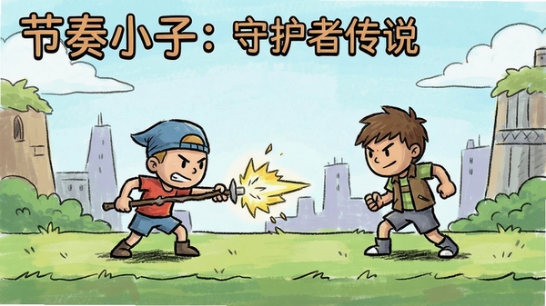 节奏小子:守护者传说 游戏主界面 角色战斗场景 手绘卡通风格
