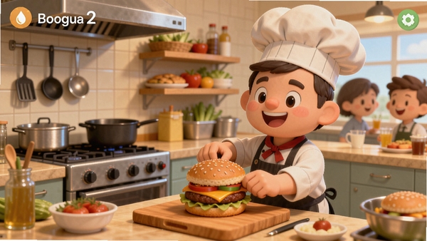 ��ʾ�ʣ����ֳ�ʦ2�����棬һλ��ʦ��æµ�ĳ���������������������¯�ʳ�ļܺ͹˿ͣ�����������ů������Booguģ�͡�