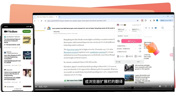 沉浸式翻译Immersive Translate运行截图
