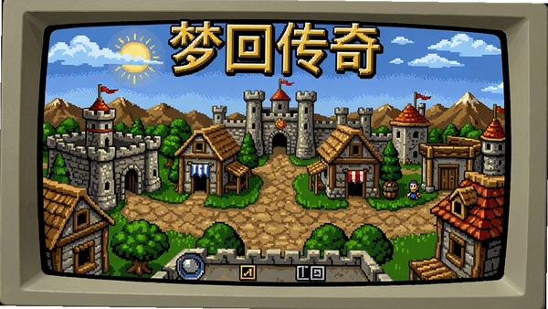 梦回传奇单机版 电脑版主界面 比奇城 全景 复古风格