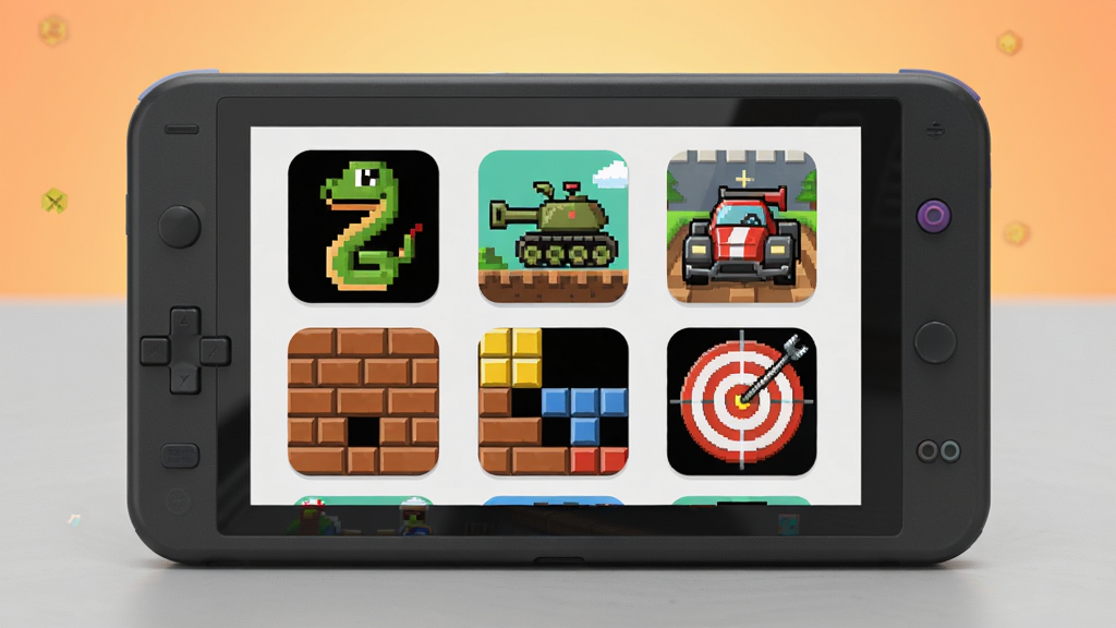Brick Game Simulator��Ϸ�ϼ�ѡ�����,��������(Լx:50%,y:45%)Ϊ�ƻ���Ļ��д,��Ļ�����������ж��������Ϸͼ��,���������ߡ�С̹�ˡ�������ש��ǽ���������,ͼ��ɫ������,��Ļ��Χ���ɫ�����߿�,�ϰ벿����(Լy:20%)Ϊ��ͳȻ�ɫ���ν���,�°벿����Ϊǳ������,��ƽ��дʵ��Ϸ��,��������ͨ͸