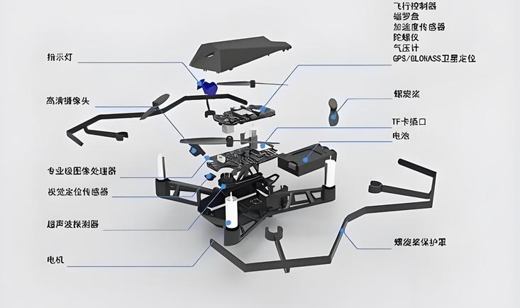 HFun航拍无人机机身型号标识细节图