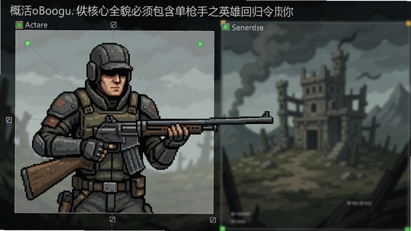 概括软件核心全貌,必须包含孤单枪手之英雄回归;指定画面主体坐标与背景区域,适配Boogu模型生成。