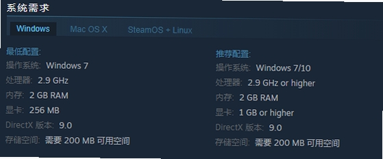 地牢之星Windows配置要求