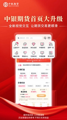 中银期货APP交易界面截图