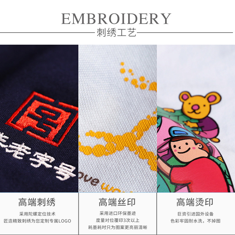知服定制 工作服 团体定做 刺绣Logo细节