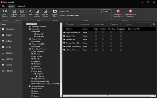 Turbo Studio 25虚拟封装软件运行截图