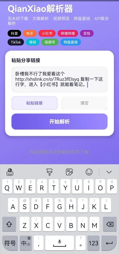 QianXiao解析器运行截图
