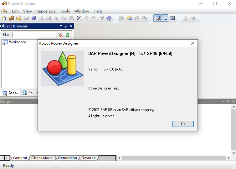 PowerDesigner 16.7.5中文最新版运行截图