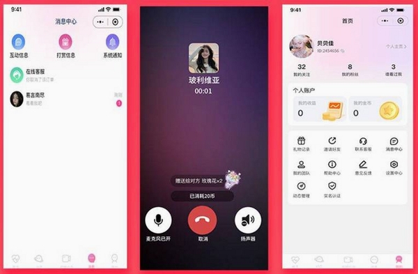 探言视频交友运行截图