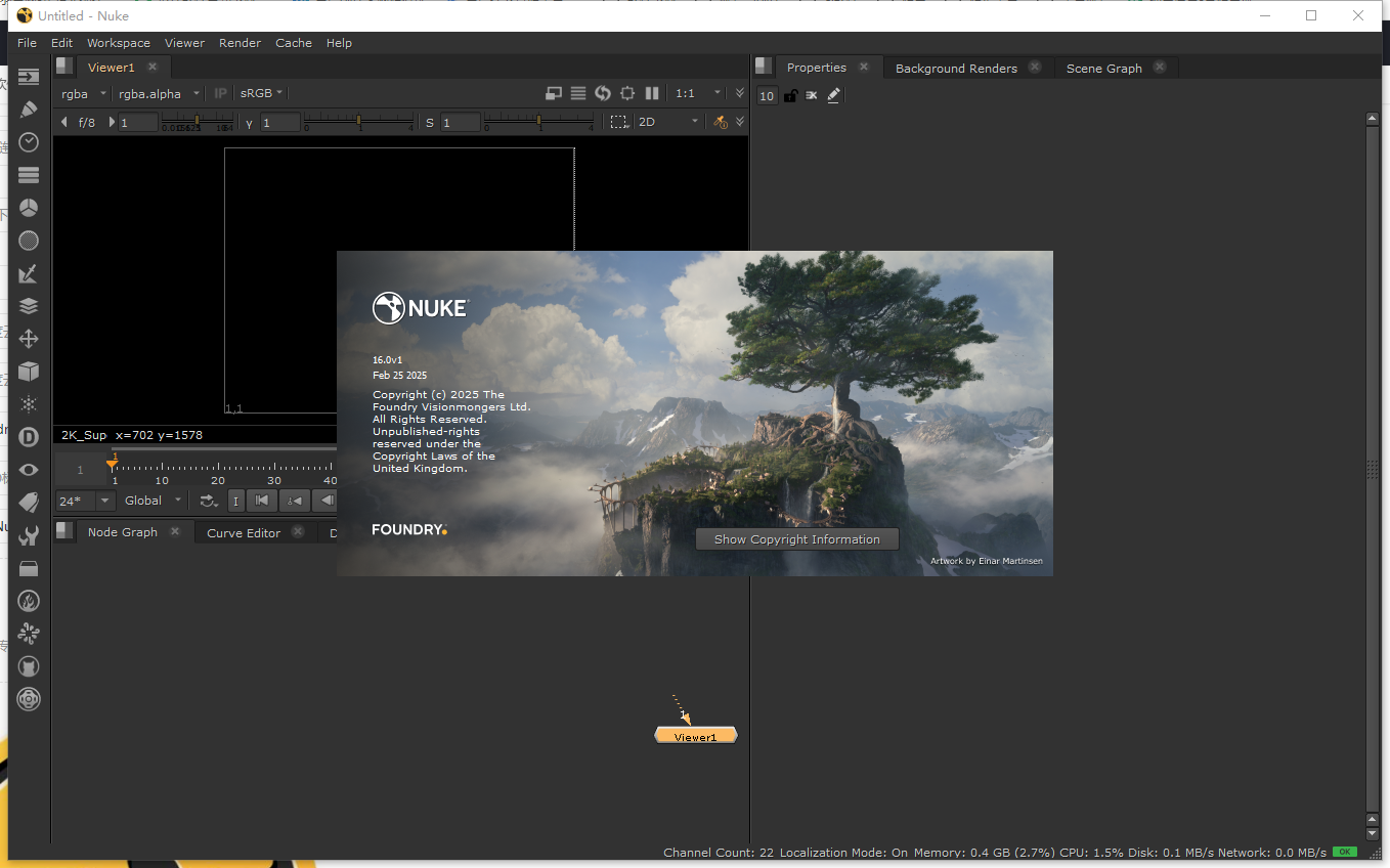 The Foundry Nuke Studio 16中文完整版运行截图