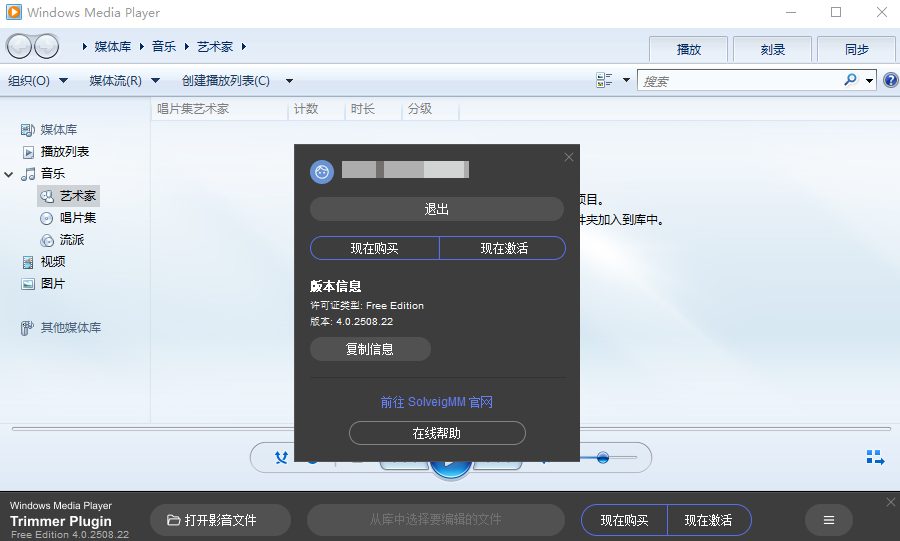 SolveigMM WMP Trimmer Plugin4.0中文免费版运行截图