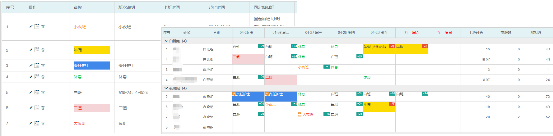医护排班 系统 调班审批 手机截图