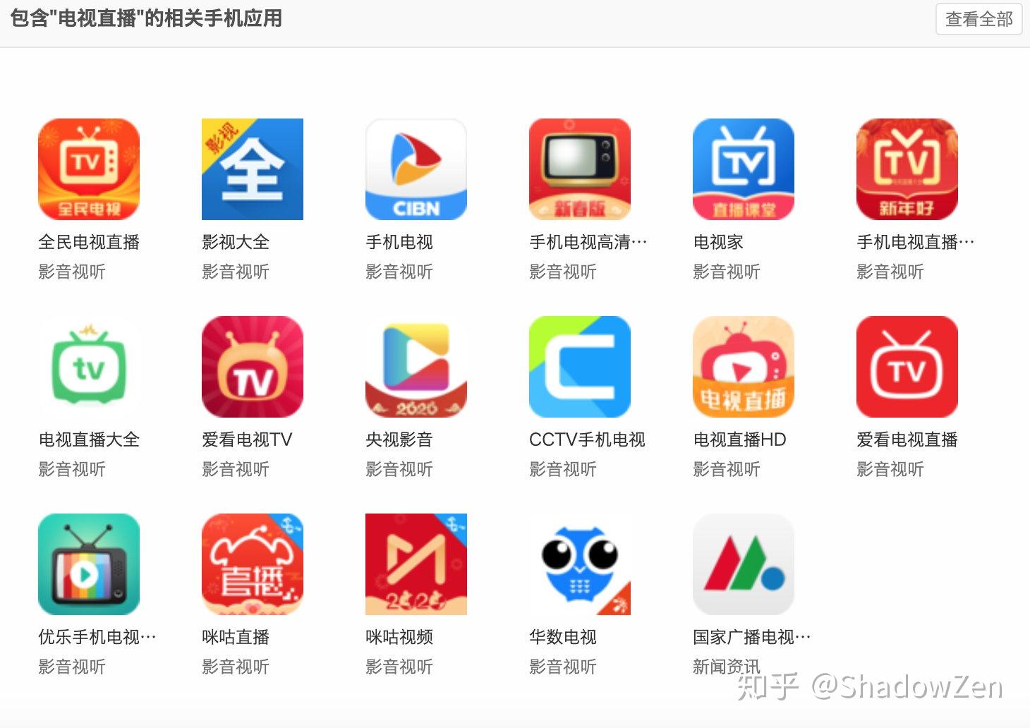 手机电视高清TV直播软件实测对比图