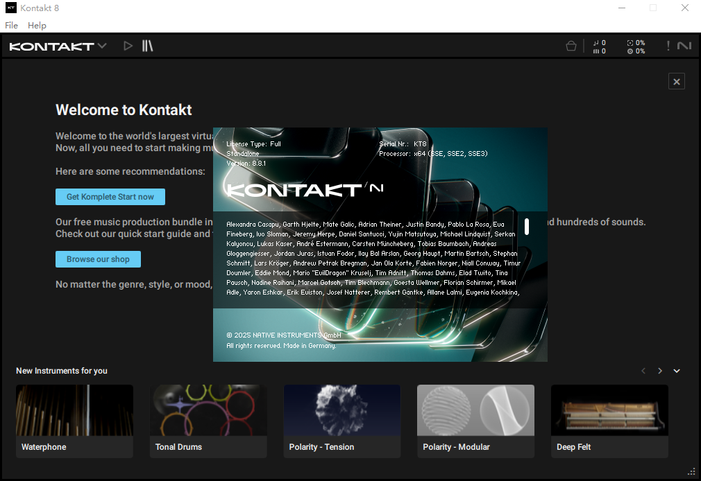 Native Instruments Kontakt 8汉化解锁版运行截图