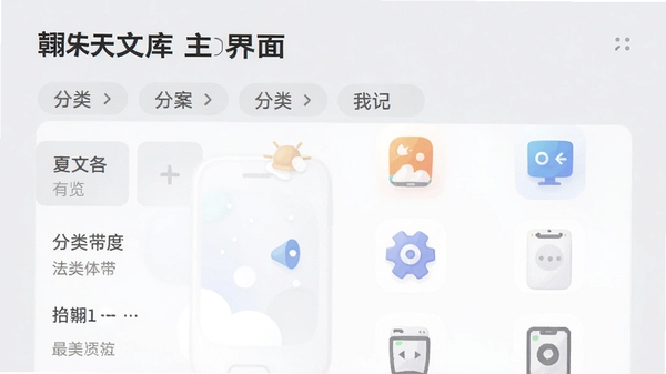 灏天文库主界面预览图,展示其简洁的列表布局与分类标签,背景为淡雅的浅灰色,突出软件名称和核心功能图标,整体风格现代且友好,适合移动端应用商店展示。
