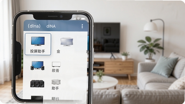 Ͷ�����֣�dlna���豸���ֹ��ܽ�ͼ���ֻ�����չʾ���������ӵĵ��Ӻ������豸�б���ÿ���豸��ͼ������ƣ�����Ϊģ���Ŀ�����������������������ͻ����������ϸ��