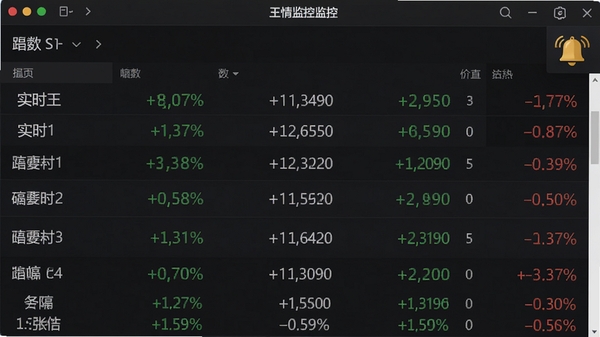 ������������ҳ�棬��ʾ��ֻ��Ʊ��ʵʱ�۸����ǵ������б�����Ϊ��ɫ����ɫ��ɫ���ֽ��������Ͻ���ʾԤ������ͼ�꣬������רҵ�ƾ����������Ƴ����ڶ���������