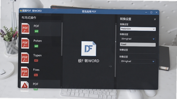 超极PDF转WORD软件主界面预览图,展示简洁的拖拽式操作窗口,左侧为PDF文件列表,右侧为转换设置选项,背景为干净的浅灰色工作台,整体风格现代、专业,突出软件易用性