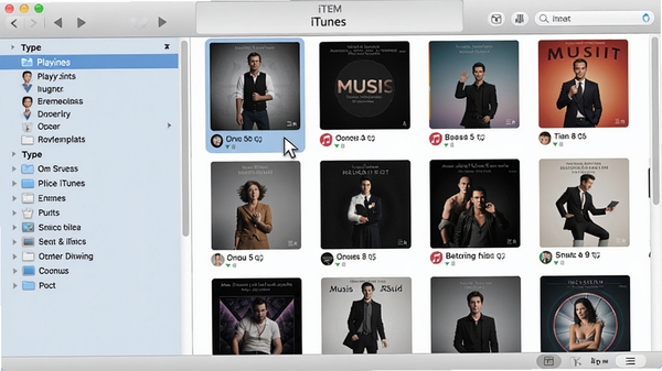iTunes����ý�����Ͽ�������棬��������ʾ�����б������ͷ��࣬�Ҳ�չʾ����ר�������ٲ��������ָ����ͣ��ĳ��ר���ϣ��������ǳɫϵ���棬��������iTunes�����Ͻǣ�������������