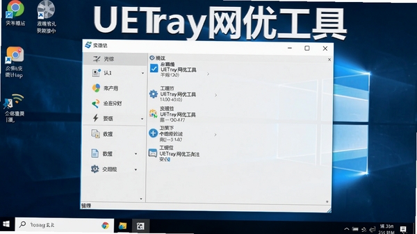 UETray���Ź����������ͼ��չʾϵͳ����ͼ��ͼ��Ĺ��ܲ˵�������Ϊ�ɾ���Windows���棬��������ˬרҵ����������UETray���Ź���������ע�ڽ��涥��