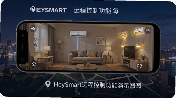 HeySmartԶ�̿��ƹ�����ʾͼ������չʾ�ֻ���ͼ��λ��Զ�̿��صƲ���������Ϊ�������ҹ�����ֻ���Ļ������ʾ���п������棬�յ����ƹ��ѿ������Ƽ���ʮ�㣬ϸ�ڷḻ��