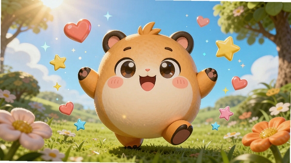 ���������ɫ�������棬һ��Բ�����Ŀ�ͨС�����ڲݵ������裬��Χ��Ư���İ��ĺ�������Ч���������ģ�ɫ��������չ�ֻ��ÿɰ��ķ�Χ���ʺ���Ϊ����չʾͼ