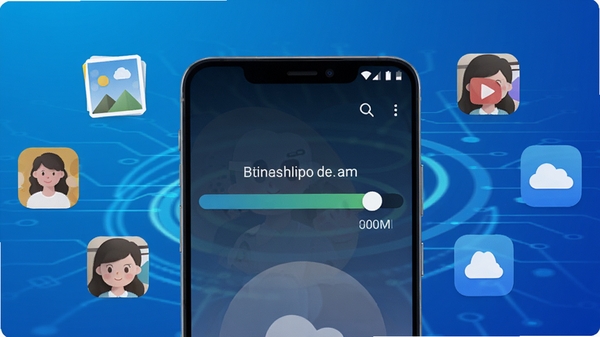 һ����׿�ֻ���Ļ��ʾ����Ǩ�ƽ���������Χ������ϵ�ˡ���Ƭ����Ƶ��Ӧ��ͼ�꣬����Ϊ�������ɫ�Ƽ��й�Ч����������������ͻ�����������ֻ���¡�Ŀ�������