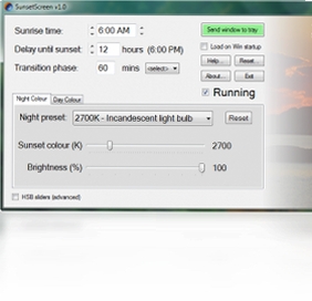 SunsetScreen 1.28 设置界面中文版