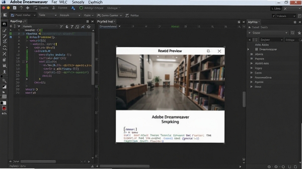 Adobe Dreamweaver ����������չʾ����༭����ʵʱԤ�����ڣ�����Ϊ��ɫ����������������Ϊ���������棬�����˵������������������������Լ���������дʵ������ͻ��רҵ��ҳ������Χ
