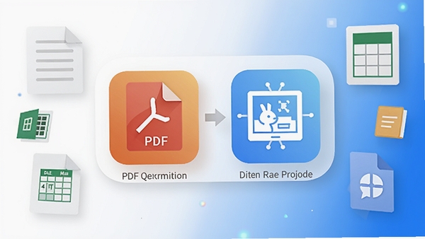 超级兔子办公软件功能展示图,画面中央展示PDF转换与图片批量处理功能图标,周围环绕文档、表格等元素,背景为干净的白色与蓝色渐变,突出工具的高效与便捷