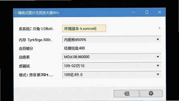 嗨格式图片无损放大器Win版运行环境检测界面截图,显示系统版本、内存占用、显卡型号信息,界面风格简洁清晰