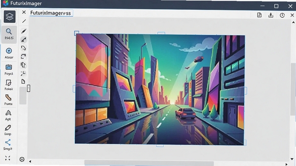 FuturixImager主界面预览图,左侧工具栏,右侧图像编辑区,色彩鲜艳,界面布局清晰,整体风格现代简洁,软件名称显示在标题栏