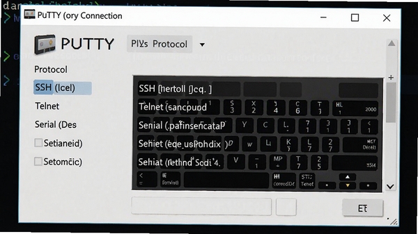 PuTTY连接协议选择截图,展示SSH、Telnet、Serial等不同协议选项,突出其多样化的连接能力