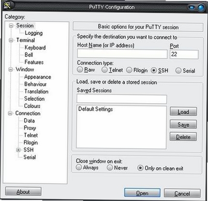PuTTY运行截图