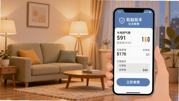 ������������ɷѽ��棬�ֻ�չʾˮ��ȼ�����˵����飬�·��С������ɷѡ���ť����������ܰ�ļ�ͥ����������ůɫ���ƹ⣬����ǿ������밲ȫ�����ñ�ƽ���廭���ɫ����͡�