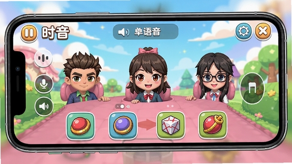 ʱ��������Ϸ���棬�ֻ���Ļ��ʾ��Ϸ�����ڶ�����������������Ϸ��ɫ�͵���ͼ�꣬����Ϊ���������Ŀ�ͨ���ɫ������