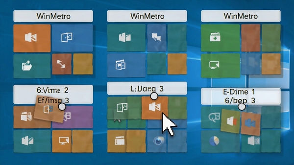 WinMetro�����������ʾ��ͼ����ͬ��ɫ������������У�ÿ���Ϸ��б�ǩ���ƣ�����Ϊ�����������ֽ�����ָ��������קһ������������ֱ�ۣ�������Ⱦ
