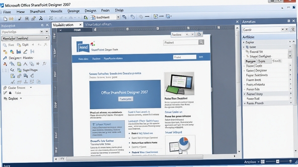 Microsoft Office SharePoint Designer 2007 ���ӻ��༭���ڣ���๤���䣬�м������ͼ��ʾ���ڱ༭����ҳ���֣��Ҳ�������壬�����������������ƿɼ�