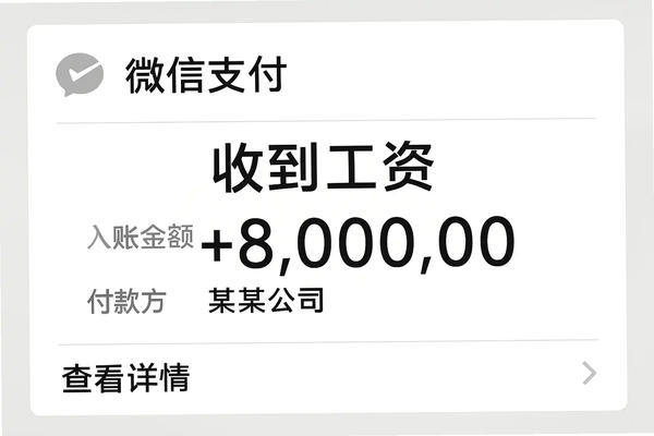 实薪日结工资到账通知截图