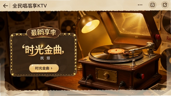 ȫ����KTV ���°汾�����ͼ��չʾ�°桰ʱ�������ר����ڣ�����Ϊ���ų�Ƭ����ů��ɫ�ƹ⣬Ӫ�컳�ɷ�Χ