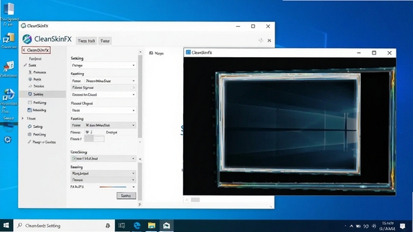 CleanSkinFX������������Ԥ��ͼ��չʾ������������ϵͳ�����ں�Ч��������Ϊ������Windows���棬��������Ϊ������������������Ĵ��ڱ߿򣬷��������
