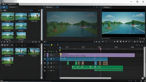 Xilisoft Video Editor������Ԥ��ͼ������ȫòչʾ������زĿ⣬�м�ʱ���߹�����Ҳ�Ԥ�����ڣ����岼���������������ִ���࣬ɫ�����죬���廭��
