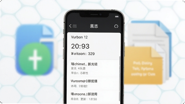 当当办公更新日志截图,手机界面显示版本号与更新说明列表,背景为系统升级图标与文档文件,突出版本迭代场景,风格简洁明亮,Boogu模型生成